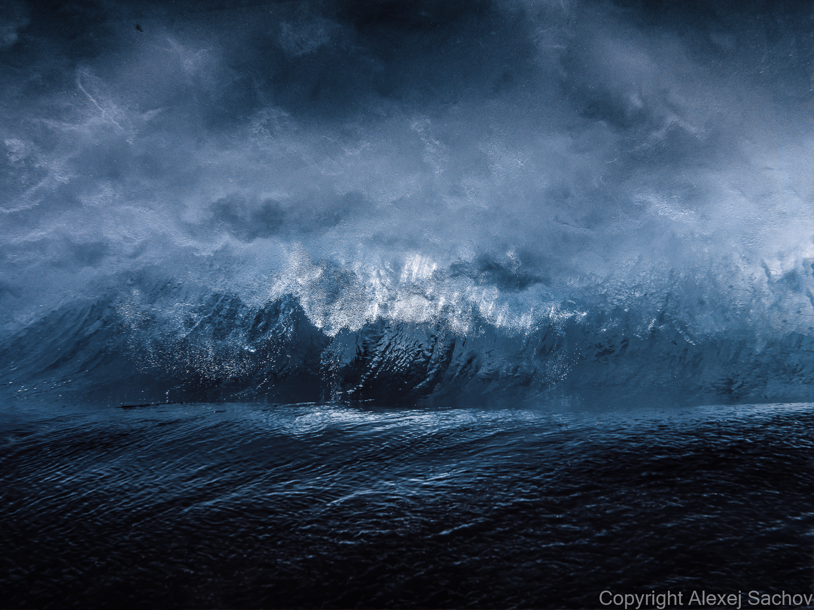 Underwater waves artwork — &ldquo;Transition&rdquo; by Alexej Sachov, from The Edge of Wave series.