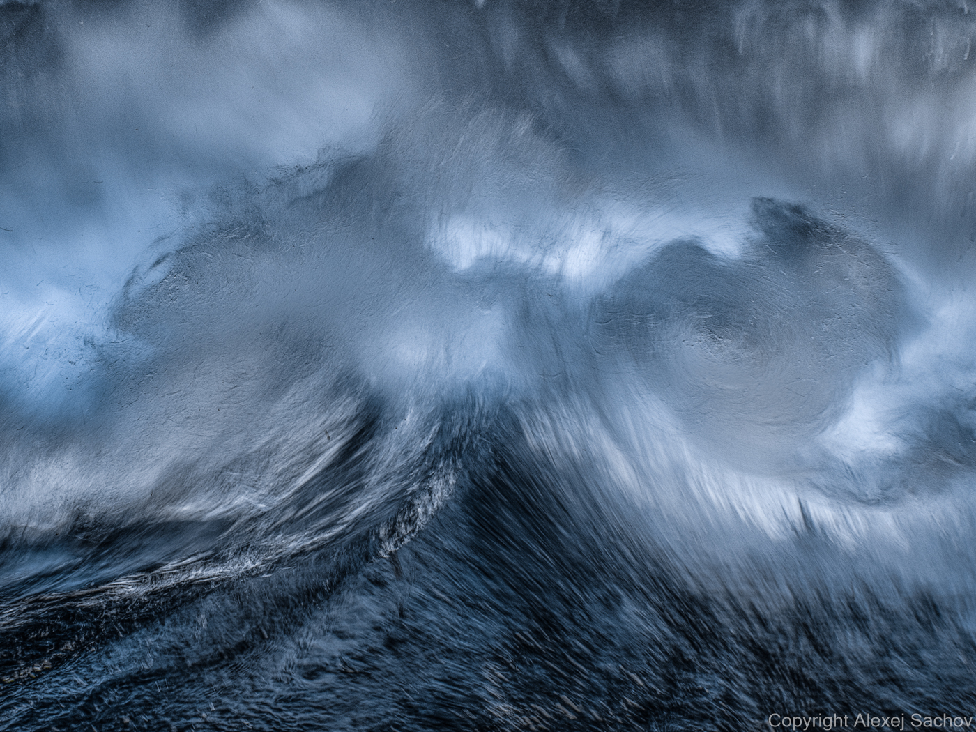 Underwater waves artwork — &ldquo;Trick&rdquo; by Alexej Sachov, from The Edge of Wave series.