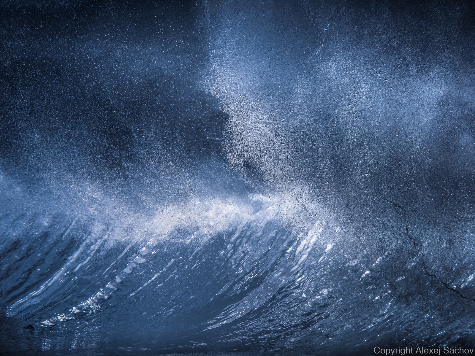 Underwater waves artwork — &ldquo;Break&rdquo; by Alexej Sachov, from The Edge of Wave series.
