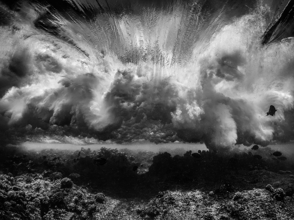 Underwater waves artwork — &ldquo;Storm&rdquo; by Alexej Sachov, from Inside the Wave series.