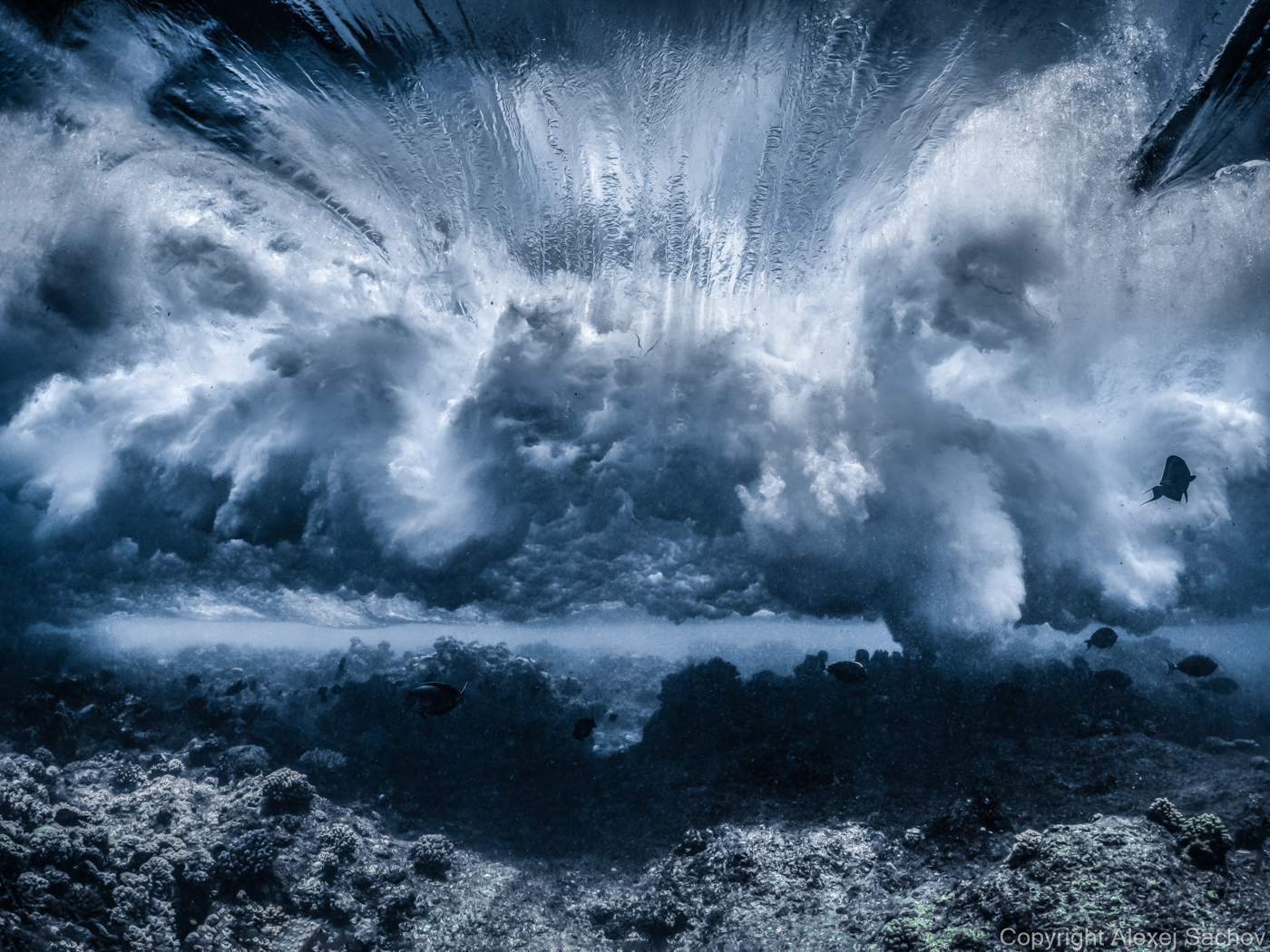 Underwater waves art - &ldquo;A Race&rdquo; by Alexej Sachov, from Mood Changes of the Sea series.